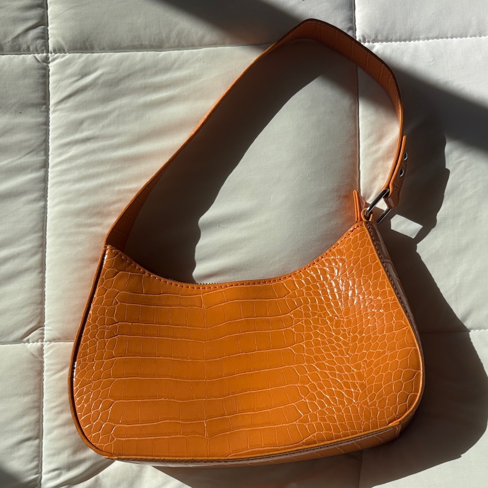 Orange Croc Shoulder Bag